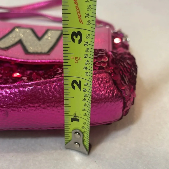Justice Lot of 2 Girls Purses Crossbody Pink Sequins Barbie Initial Letter N - Picture 4 of 15